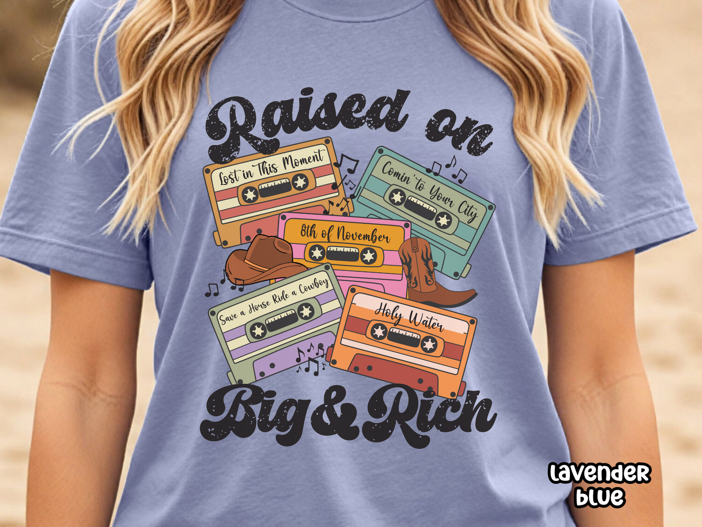 Raised on Big & Rich Country Retro Cassette Tape Fully Custom Music Shirt