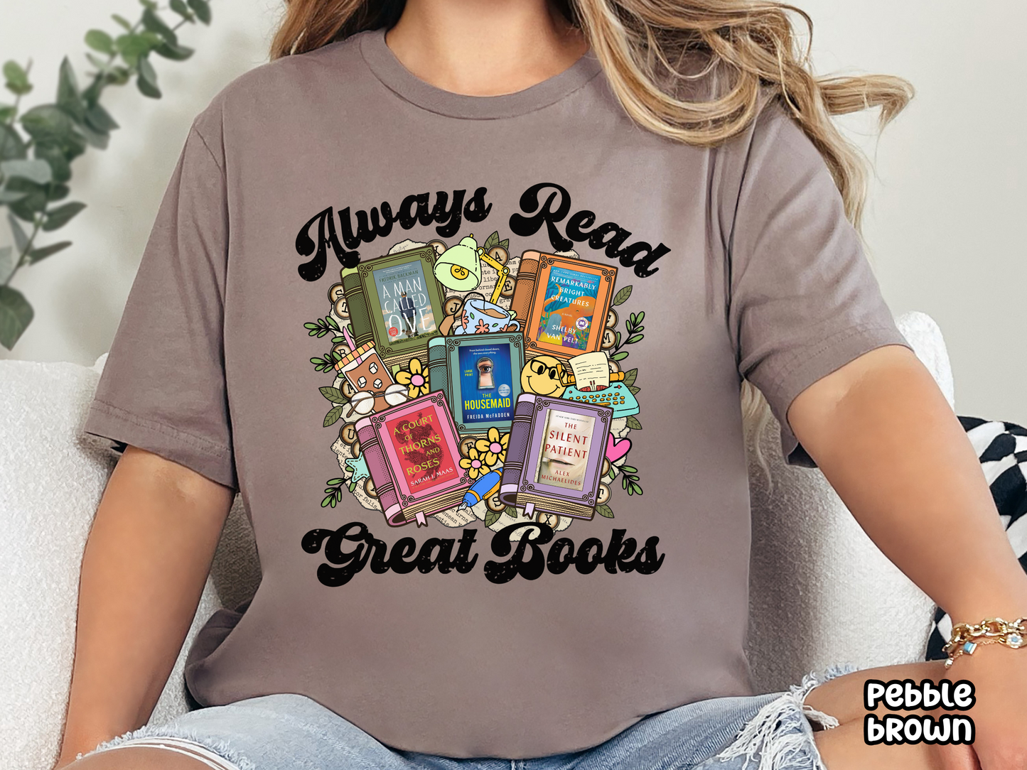 Always Read Great Books Custom Book Cover Bookish Shirt