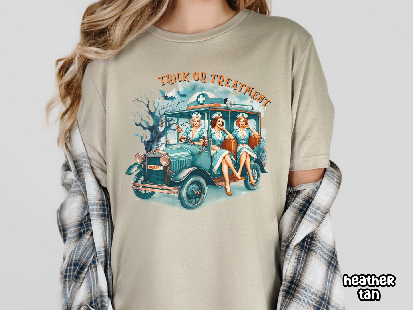 Trick Or Treatment Pinup Style Nursing Halloween Tee