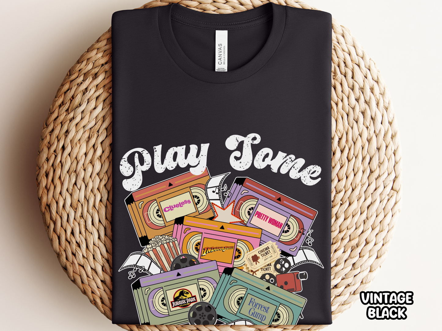 90s Movies Play Some 90s Films VHS Tape Custom Movie Tee