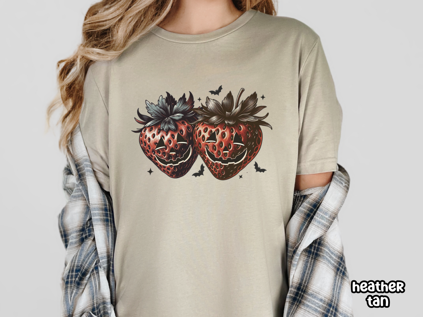 Strawberry Jack-o-Lantern Vintage Style Halloween Tee