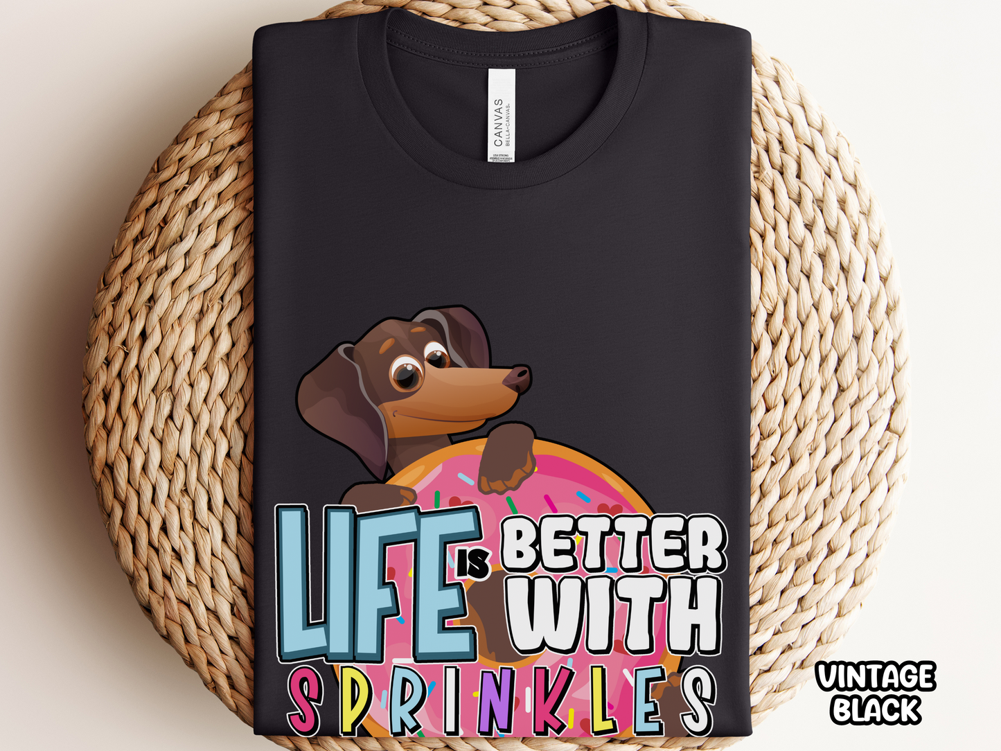 Life Is Better With Sprinkles Dachshund & Donut Shirt