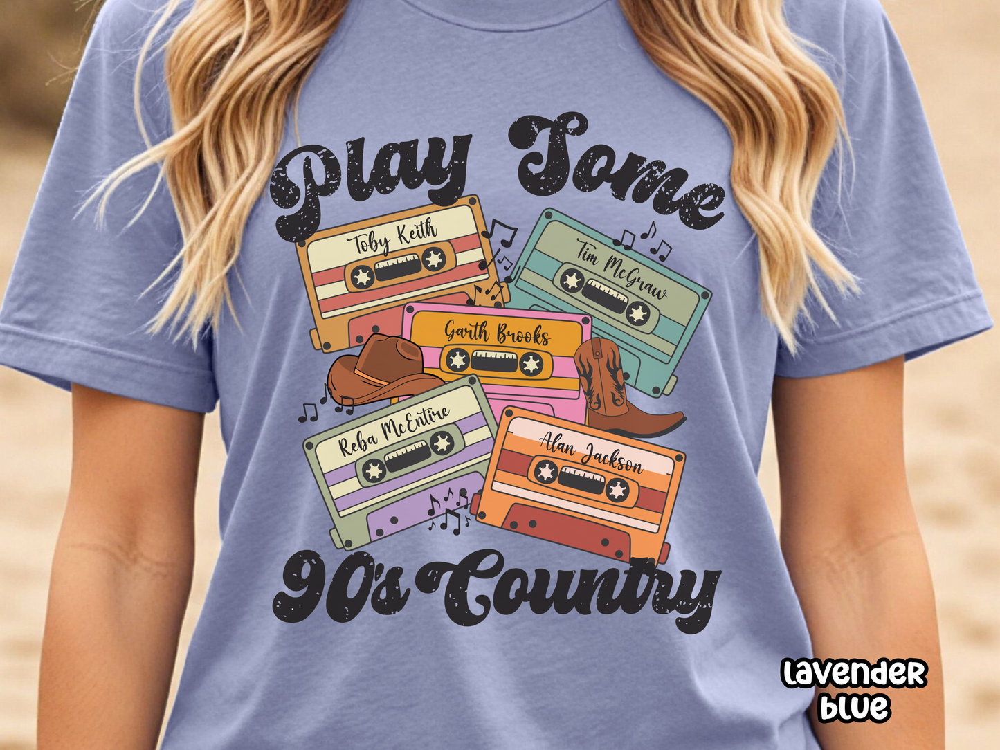 Play Some 90s Country Retro Cassette Tape Fully Custom Music Shirt