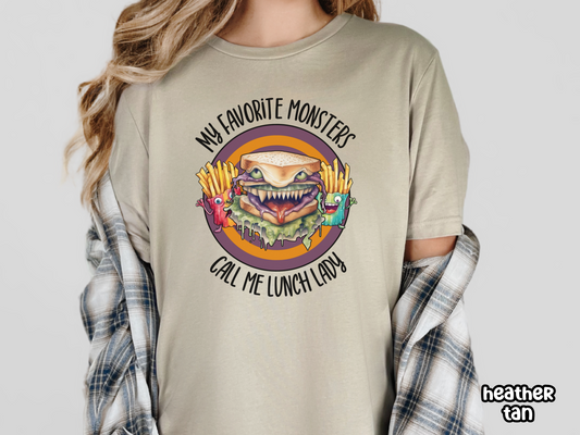 Lunch Lady Monster Food Halloween Tee