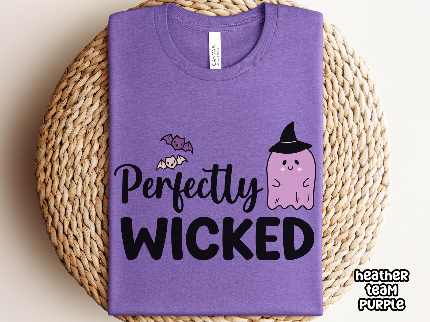 Perfectly Wicked Cute Purple Ghost Halloween Tee