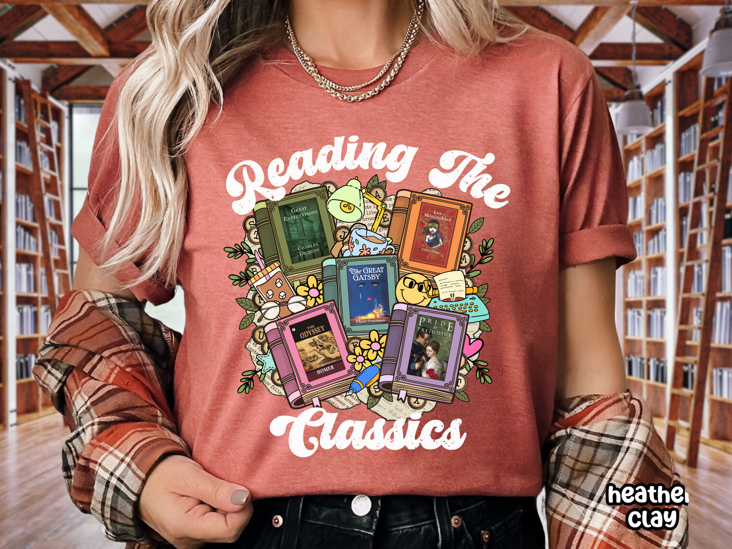 Reading The Classics Custom Book Cover Bookish Shirt