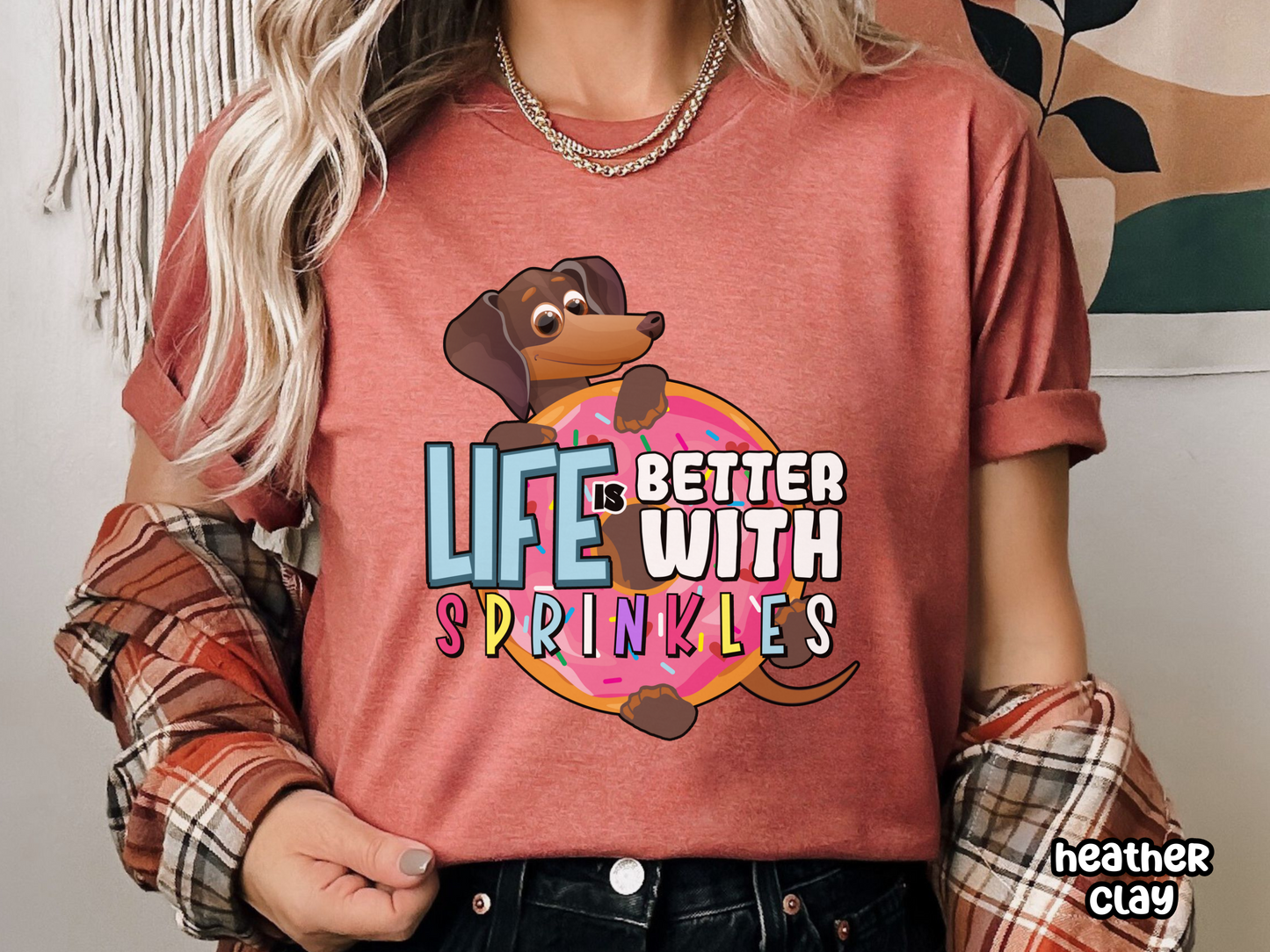 Life Is Better With Sprinkles Dachshund & Donut Shirt