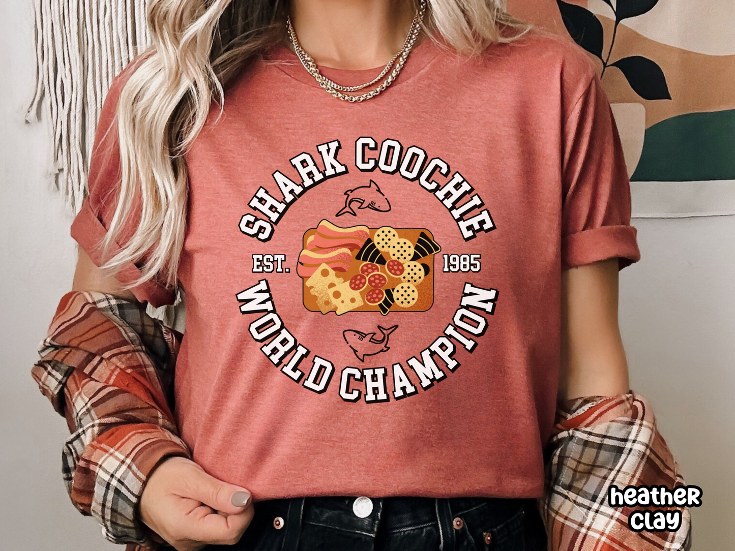 Shark Coochie World Champion Funny Charcuterie Shirt