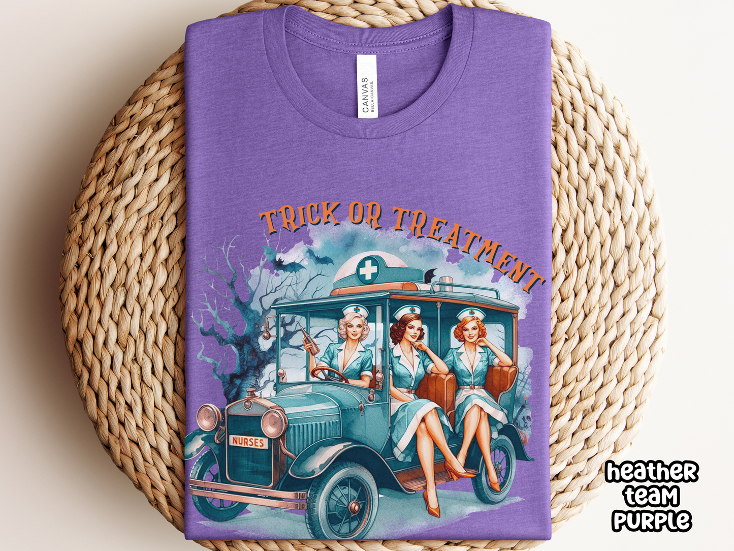 Trick Or Treatment Pinup Style Nursing Halloween Tee