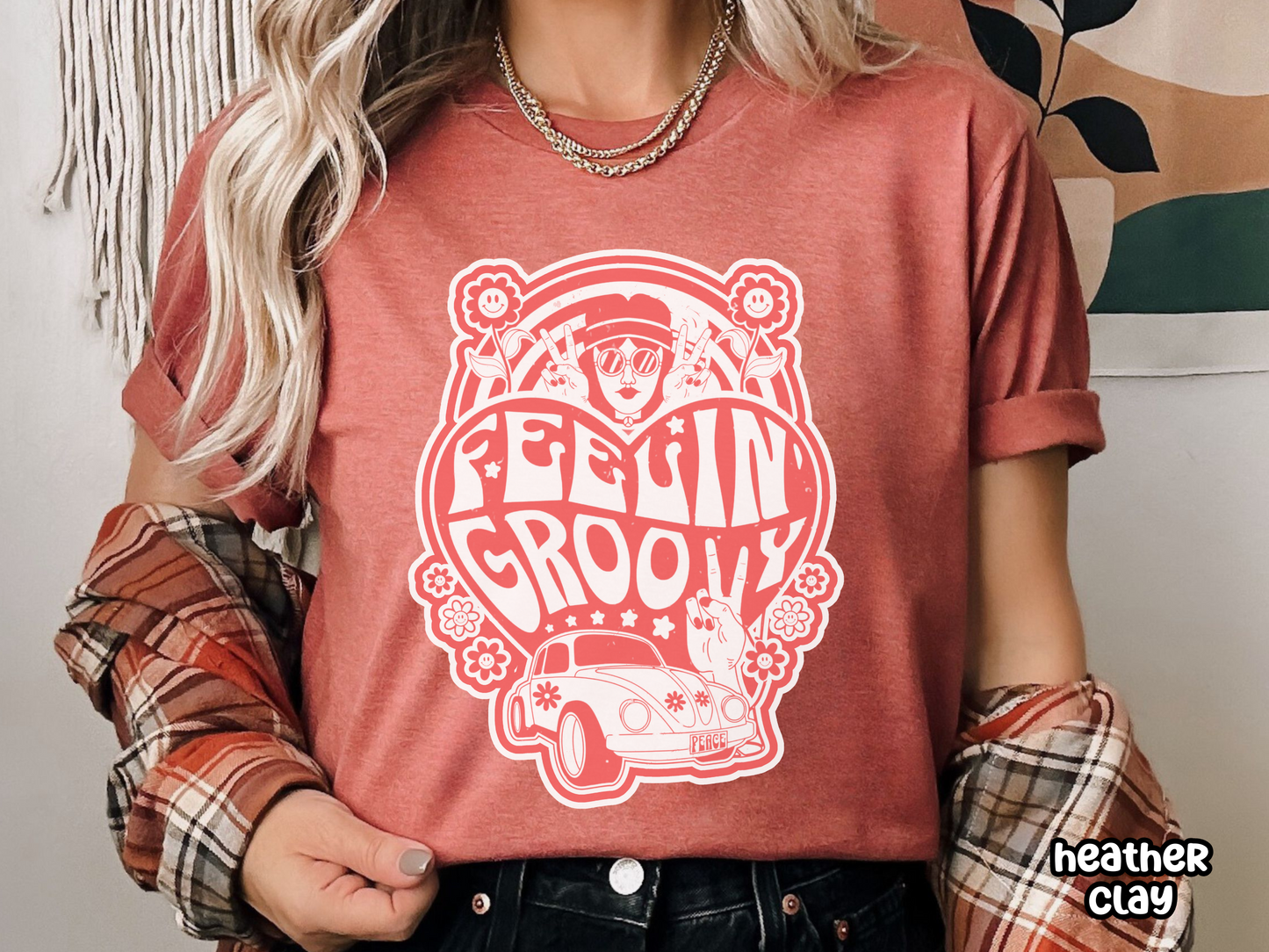 Feelin' Groovy Flower Child Hippy Love Shirt