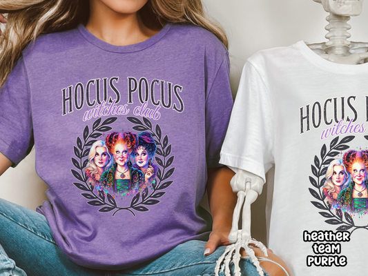 Hocus Pocus Witches Club Girly Halloween Tee