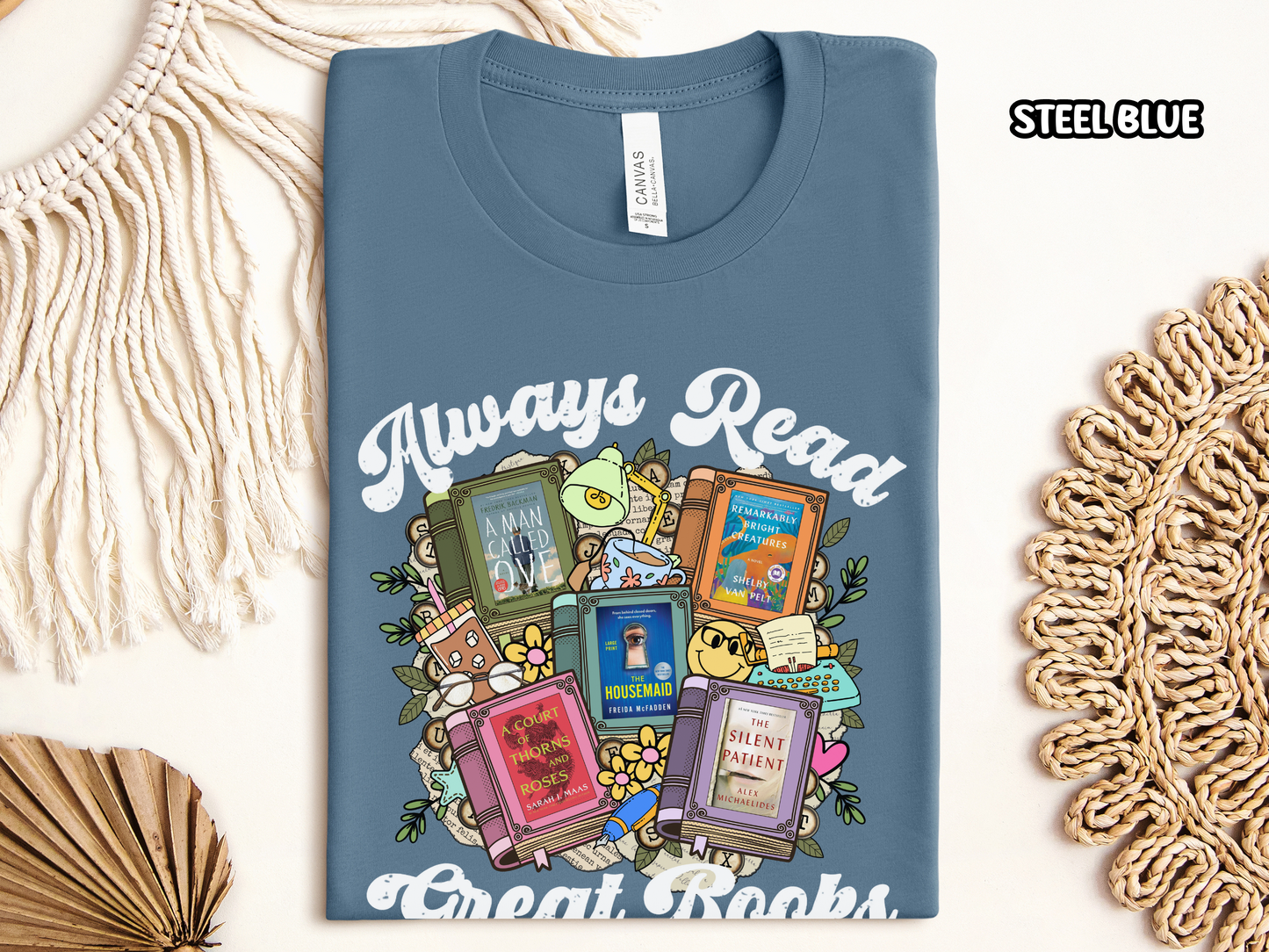 Always Read Great Books Custom Book Cover Bookish Shirt