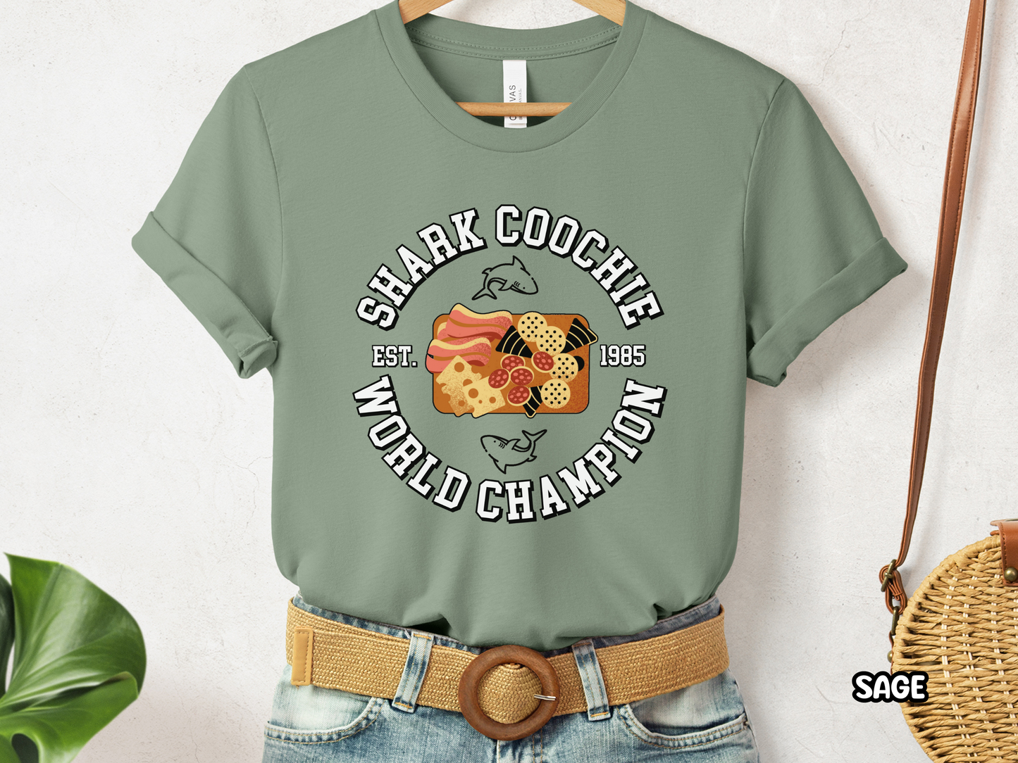 Shark Coochie World Champion Funny Charcuterie Shirt