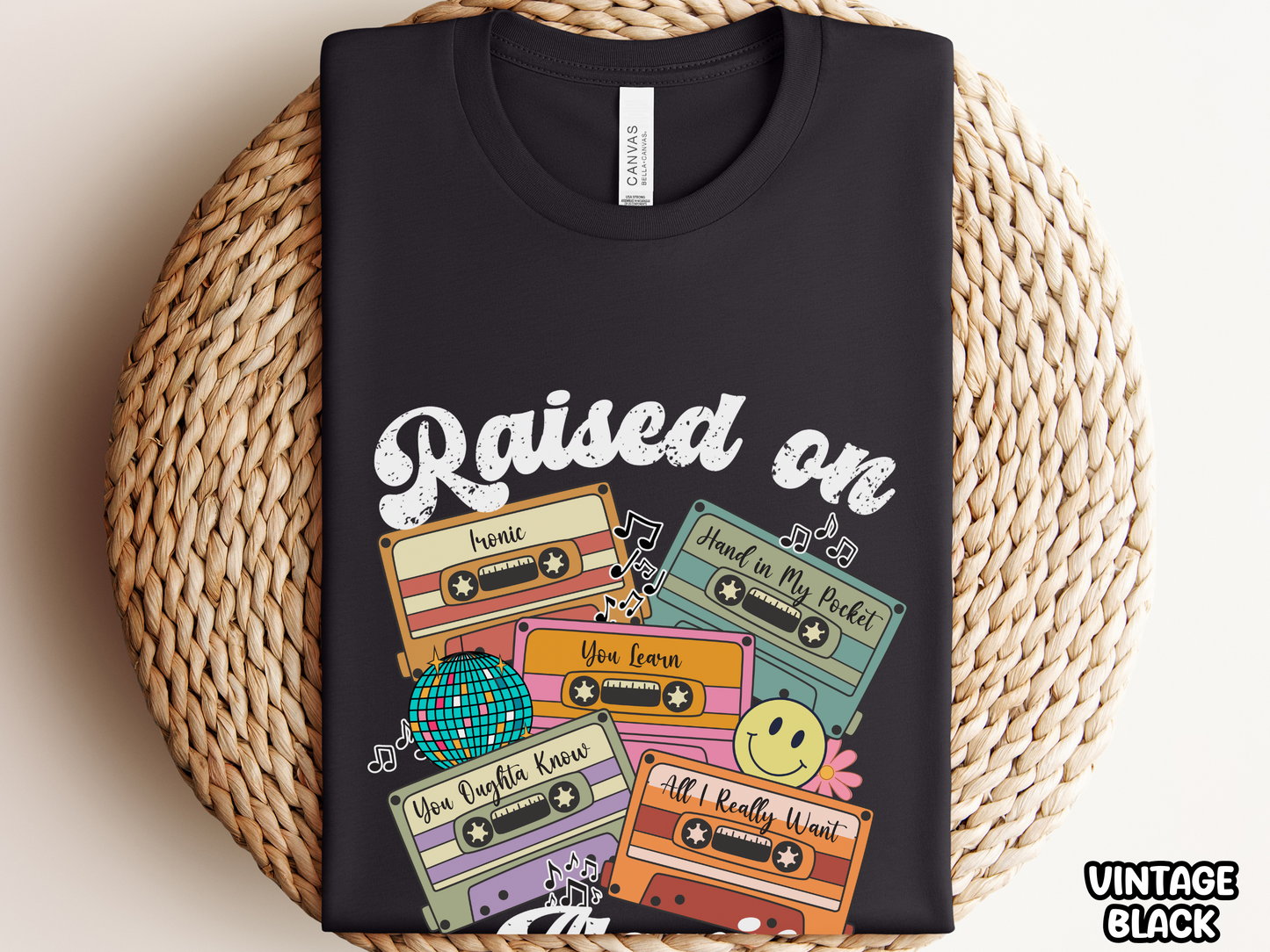 Alanis Morissette Raised on Pop Retro Cassette Tape Fully Custom Music Shirt