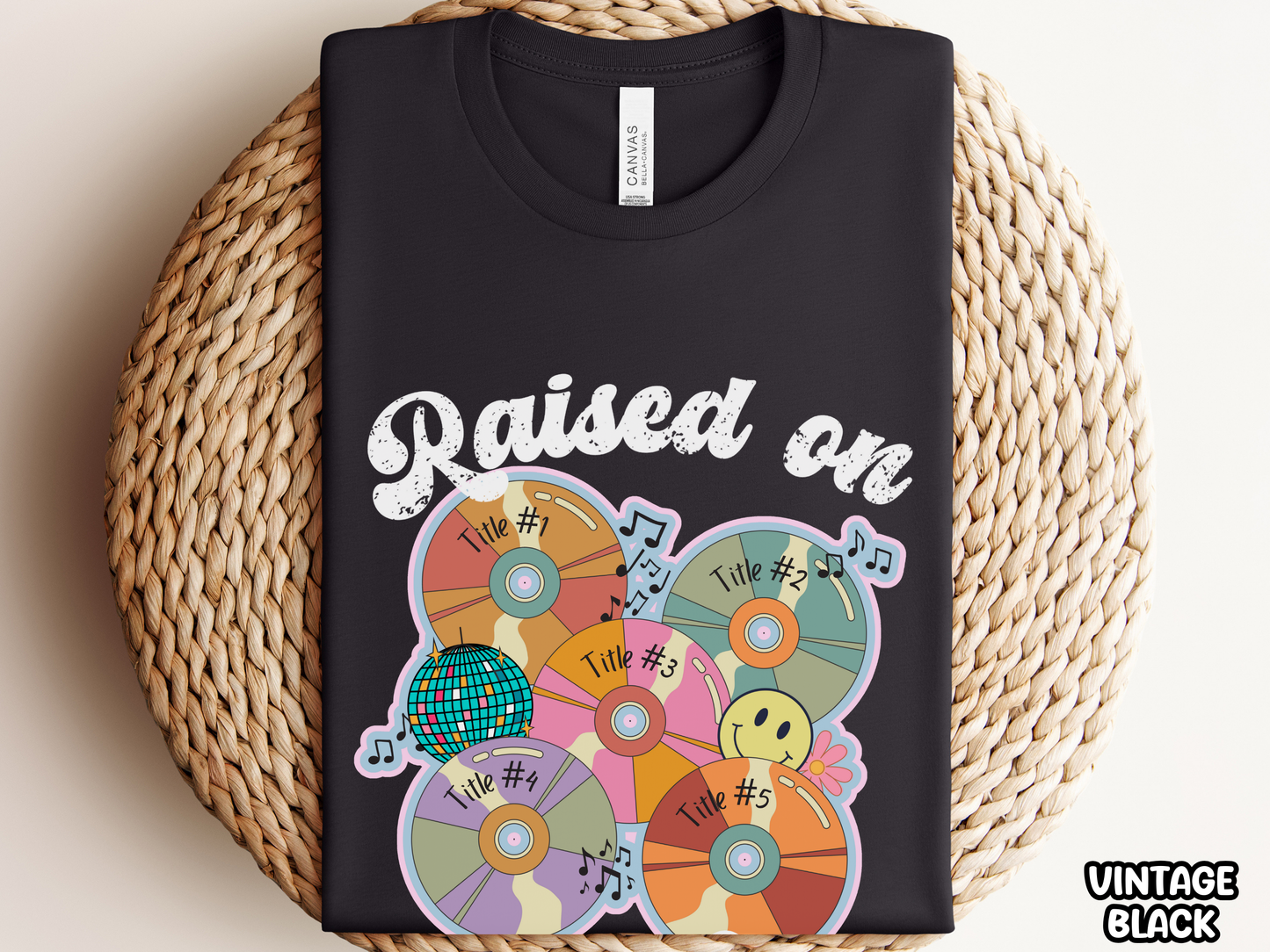 'Any Artist' Raised on Pop Retro CD Fully Custom Music Shirt