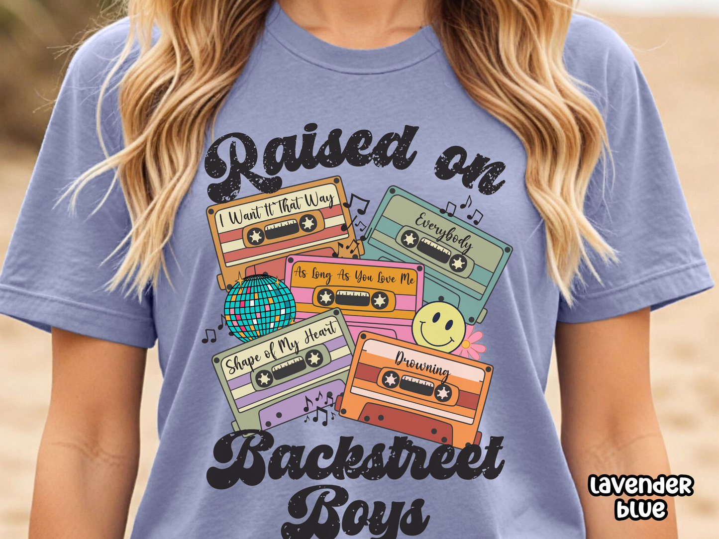 Backstreet Boys Raised on Boy Bands Pop Retro Cassette Tape Fully Custom Music Shirt