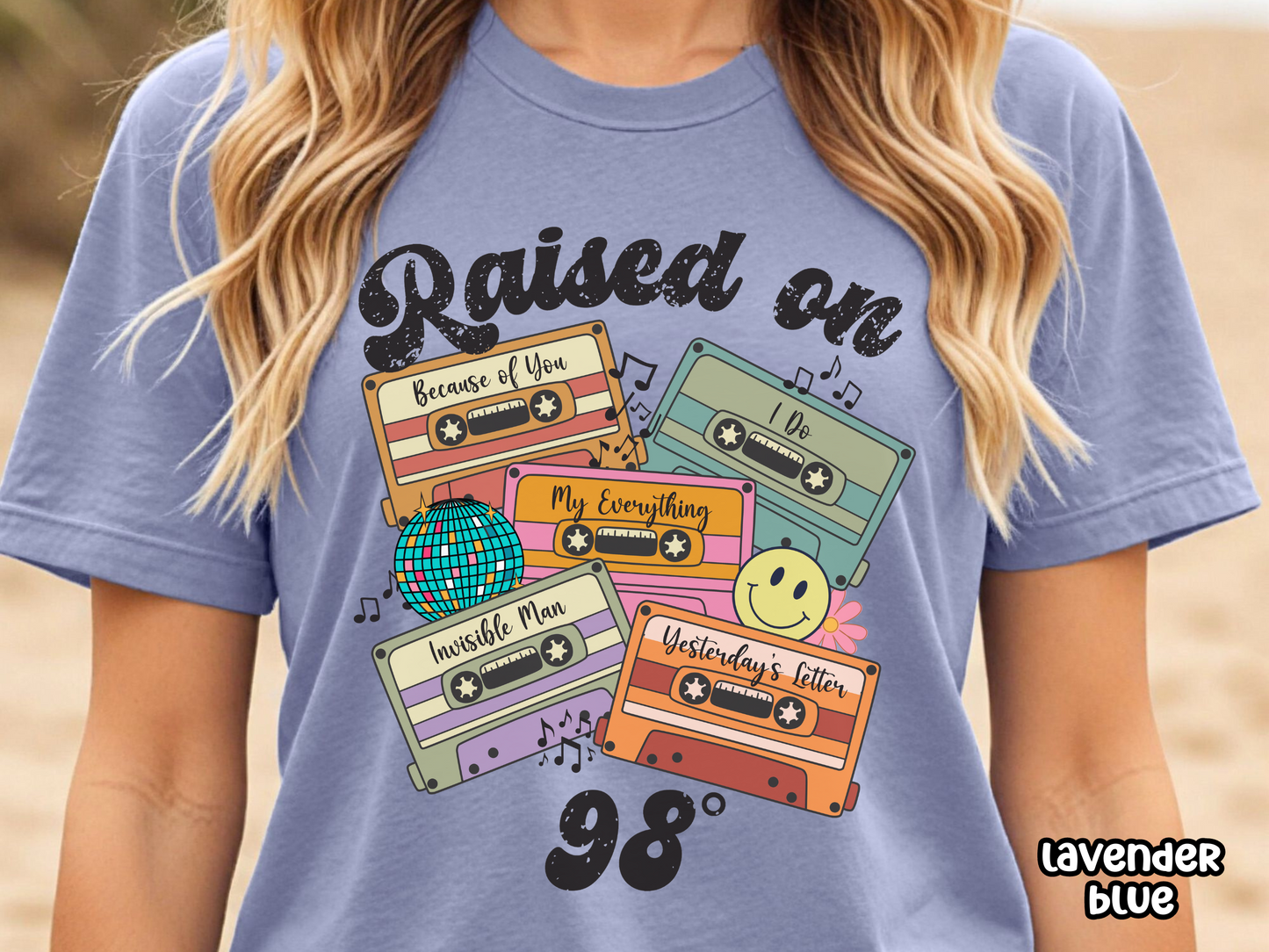 98 Degrees Raised on Boy Bands Pop Retro Cassette Tape Fully Custom Music Shirt