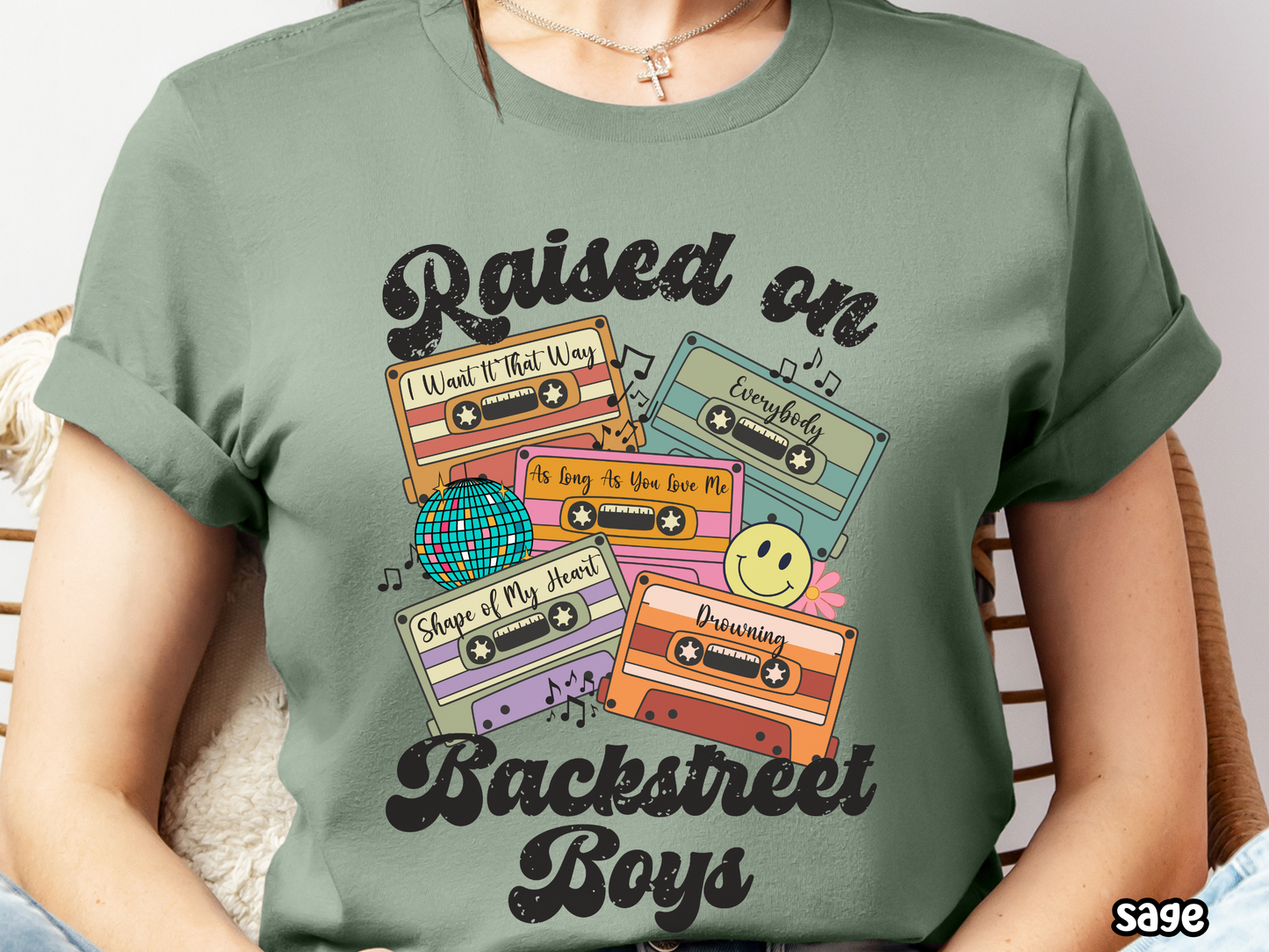 Backstreet Boys Raised on Boy Bands Pop Retro Cassette Tape Fully Custom Music Shirt