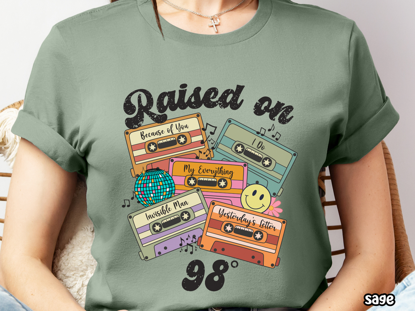 98 Degrees Raised on Boy Bands Pop Retro Cassette Tape Fully Custom Music Shirt