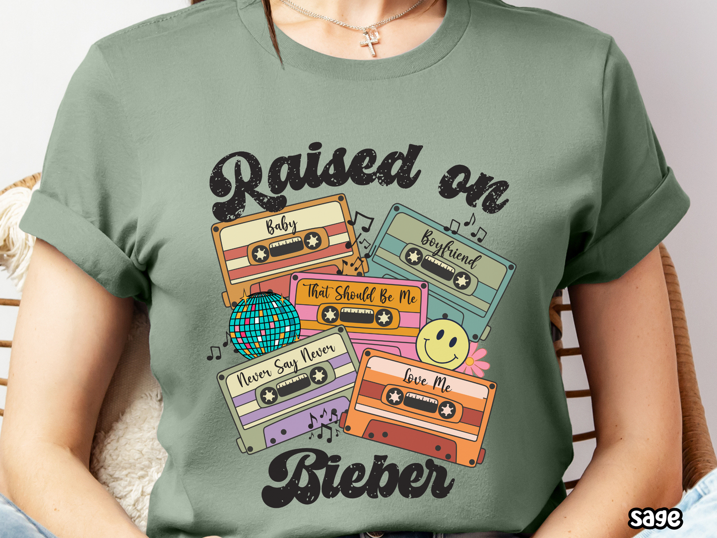 Bieber Raised on Pop Retro Cassette Tape Fully Custom Music Shirt