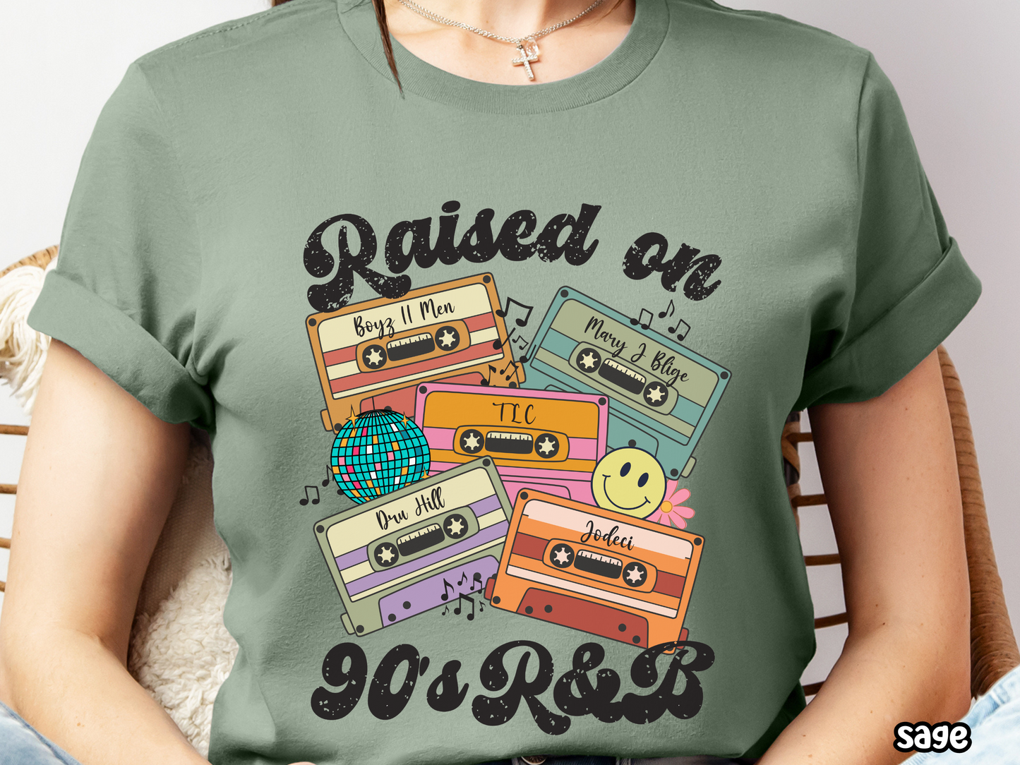 90's R&B Raised on Pop/Rap Retro Cassette Tape Fully Custom Music Shirt