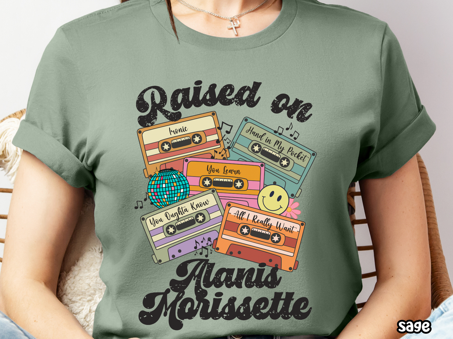 Alanis Morissette Raised on Pop Retro Cassette Tape Fully Custom Music Shirt