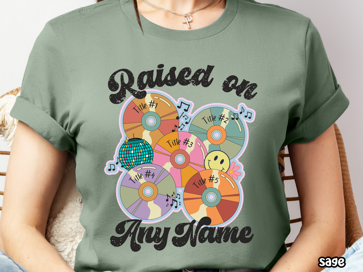 'Any Artist' Raised on Pop Retro CD Fully Custom Music Shirt