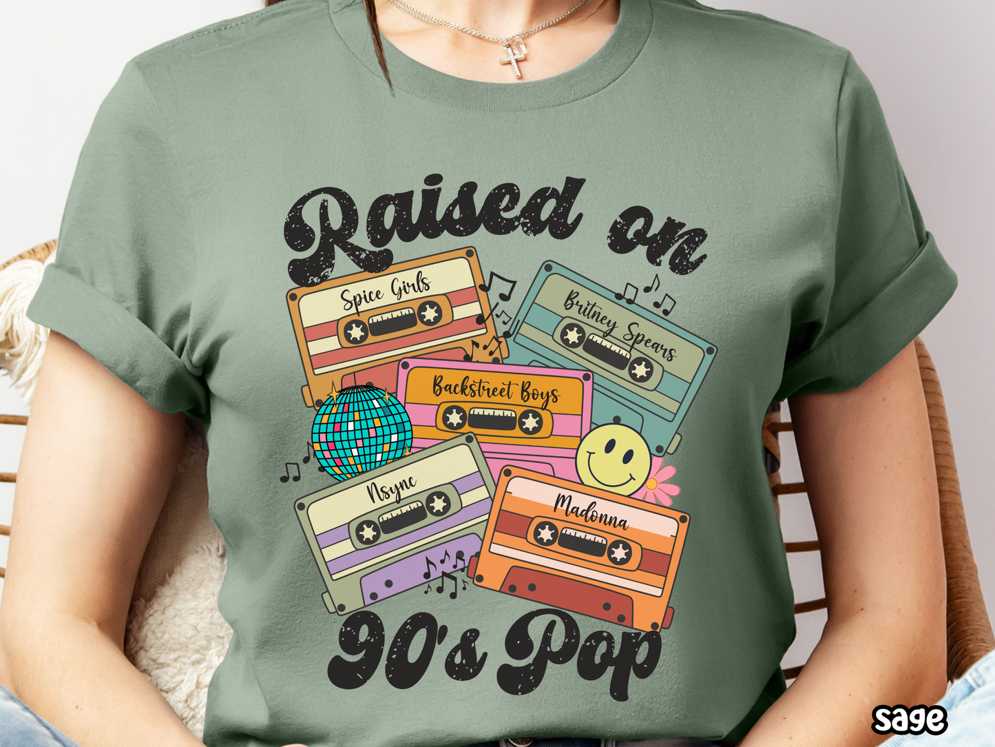 90's Pop Raised on Pop Retro Cassette Tape Fully Custom Music Shirt