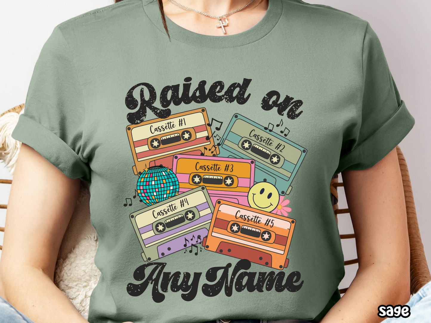 'Any Artist' Raised on Pop Retro Cassette Tape Fully Custom Music Shirt