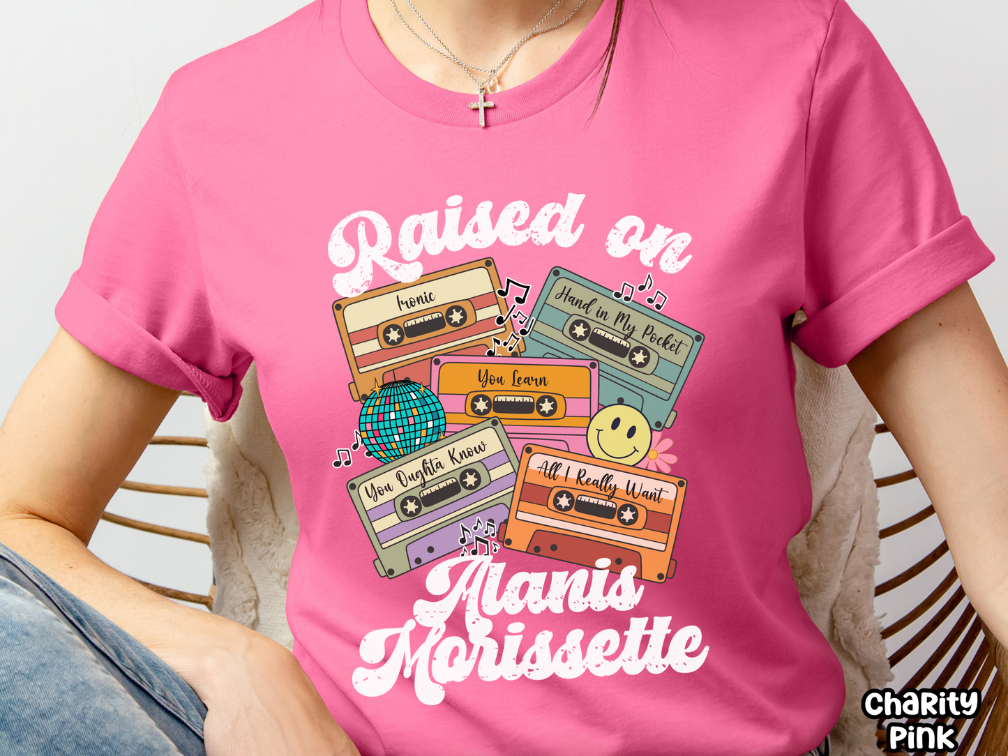 Alanis Morissette Raised on Pop Retro Cassette Tape Fully Custom Music Shirt