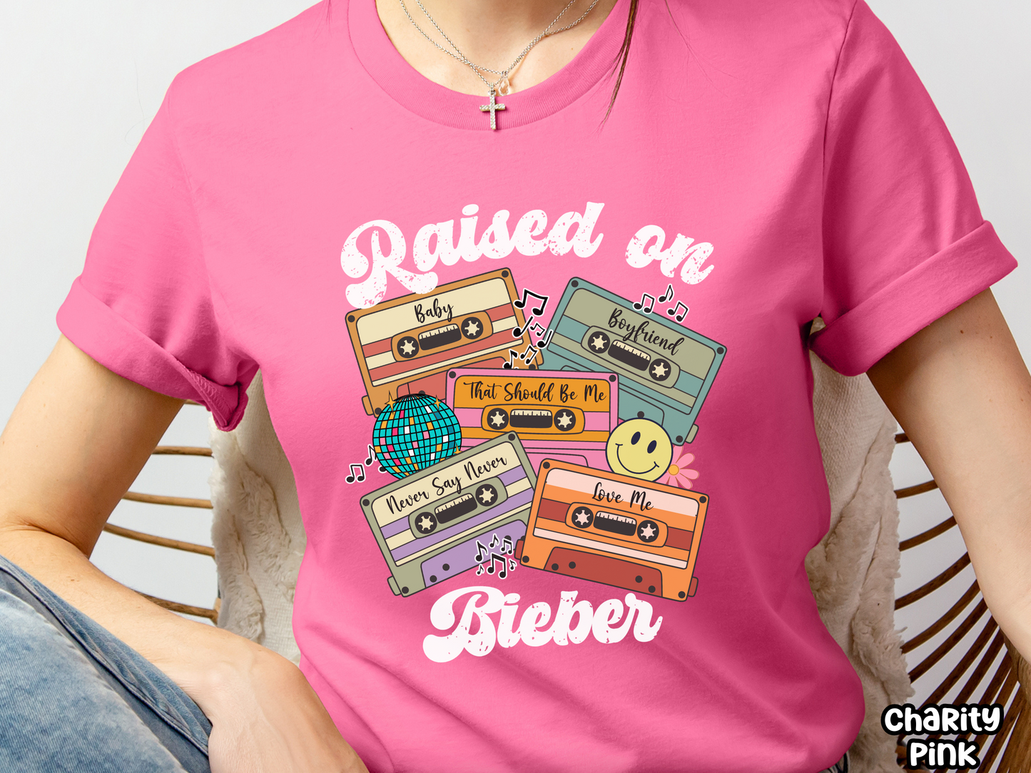 Bieber Raised on Pop Retro Cassette Tape Fully Custom Music Shirt