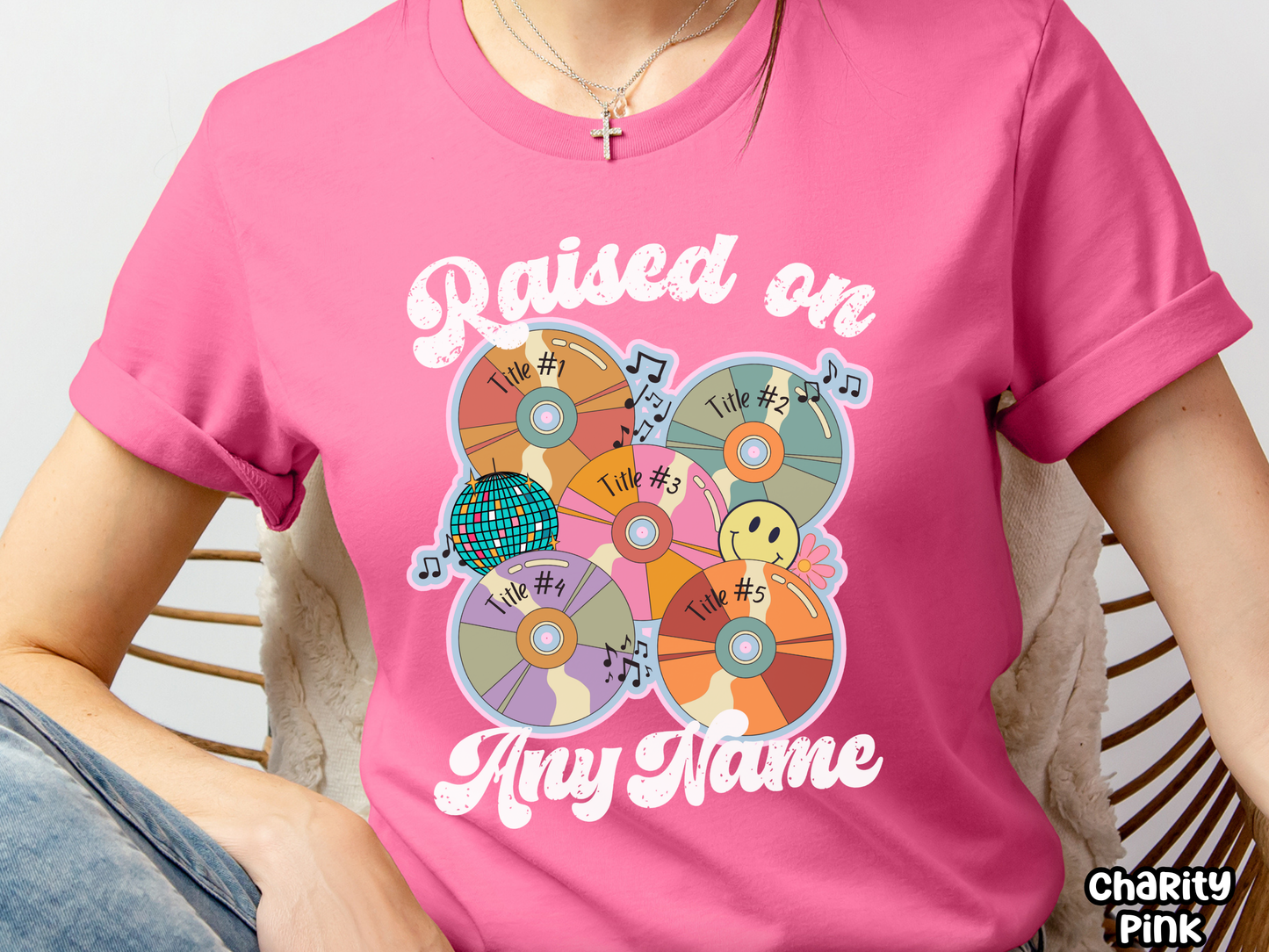 'Any Artist' Raised on Pop Retro CD Fully Custom Music Shirt