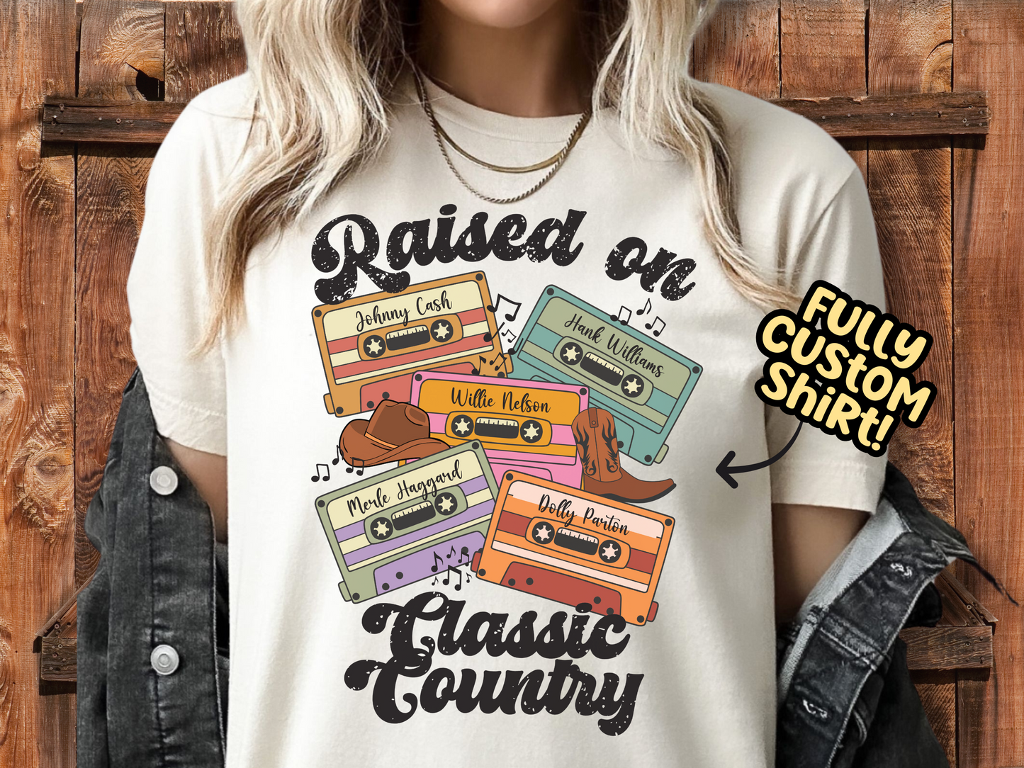 Raised On Classic Country Cassette Tape Custom Music Shirt