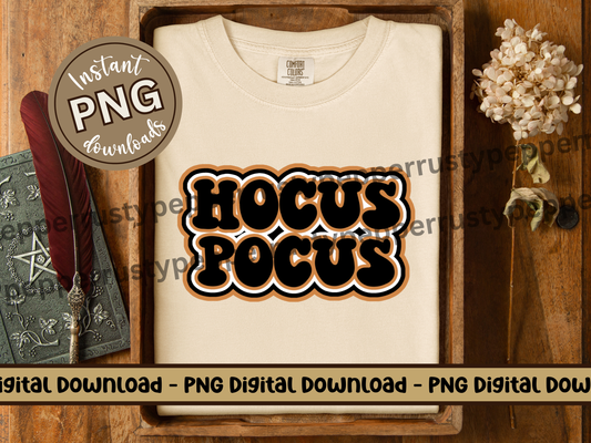 Hocus Pocus Retro Font Halloween PNG File