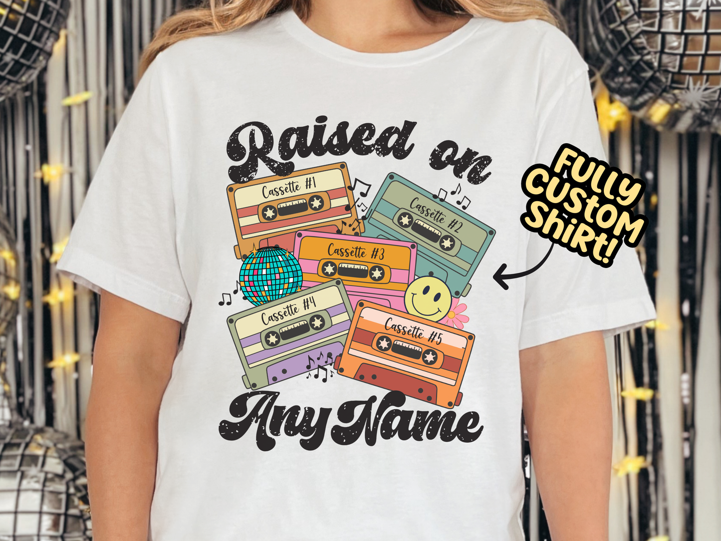 'Any Artist' Raised on Pop Retro Cassette Tape Fully Custom Music Shirt