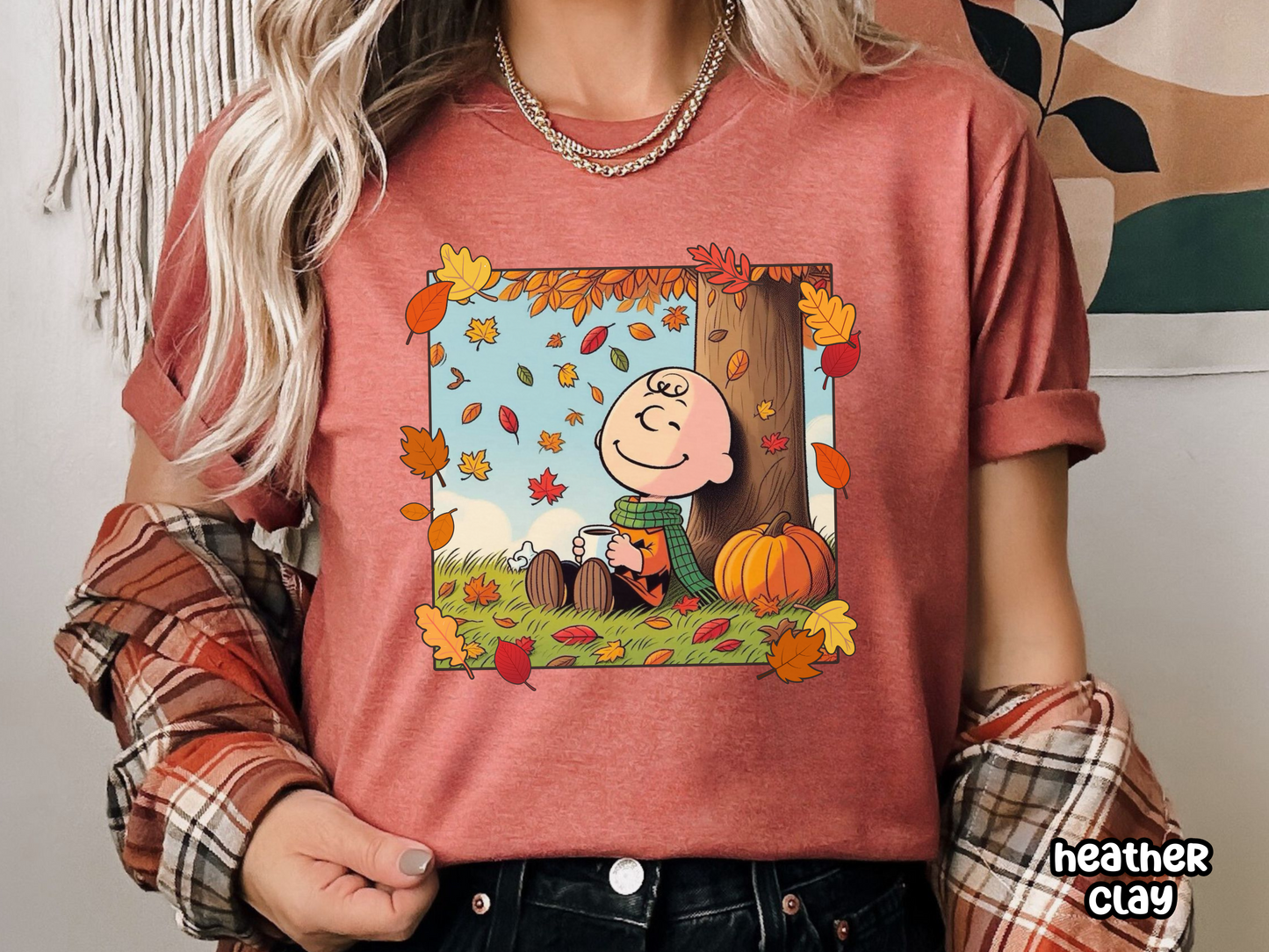 Charlie Pumpkin & Leaves Graphic Tee