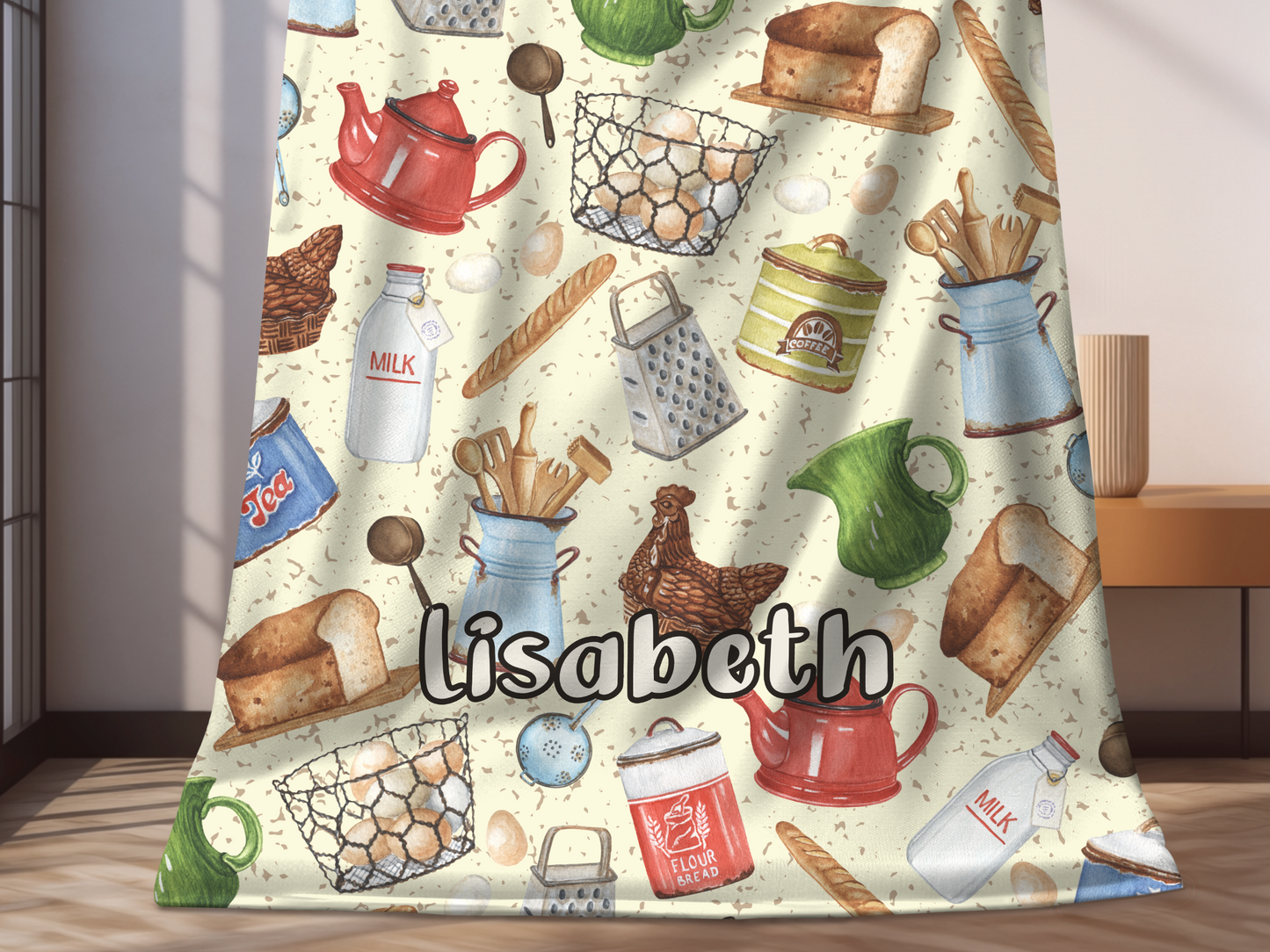 Farmhouse Kitchen Custom Name Ultra-Soft Throw Blanket