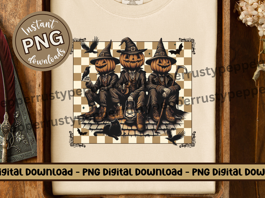 Sleepy Hollow Checkerboard Pumpkinhead PNG File