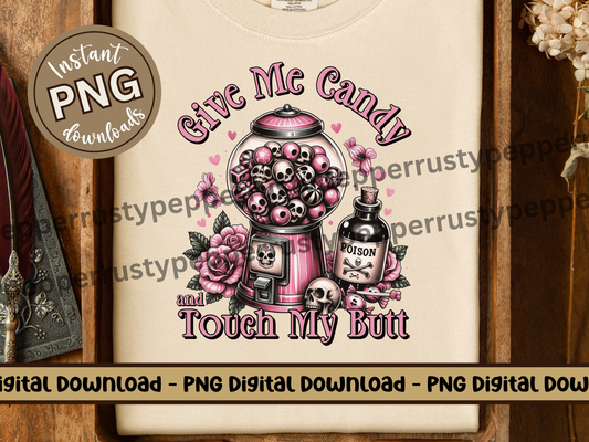 Girly Skull Bubblegum Machine Halloween Candy PNG File