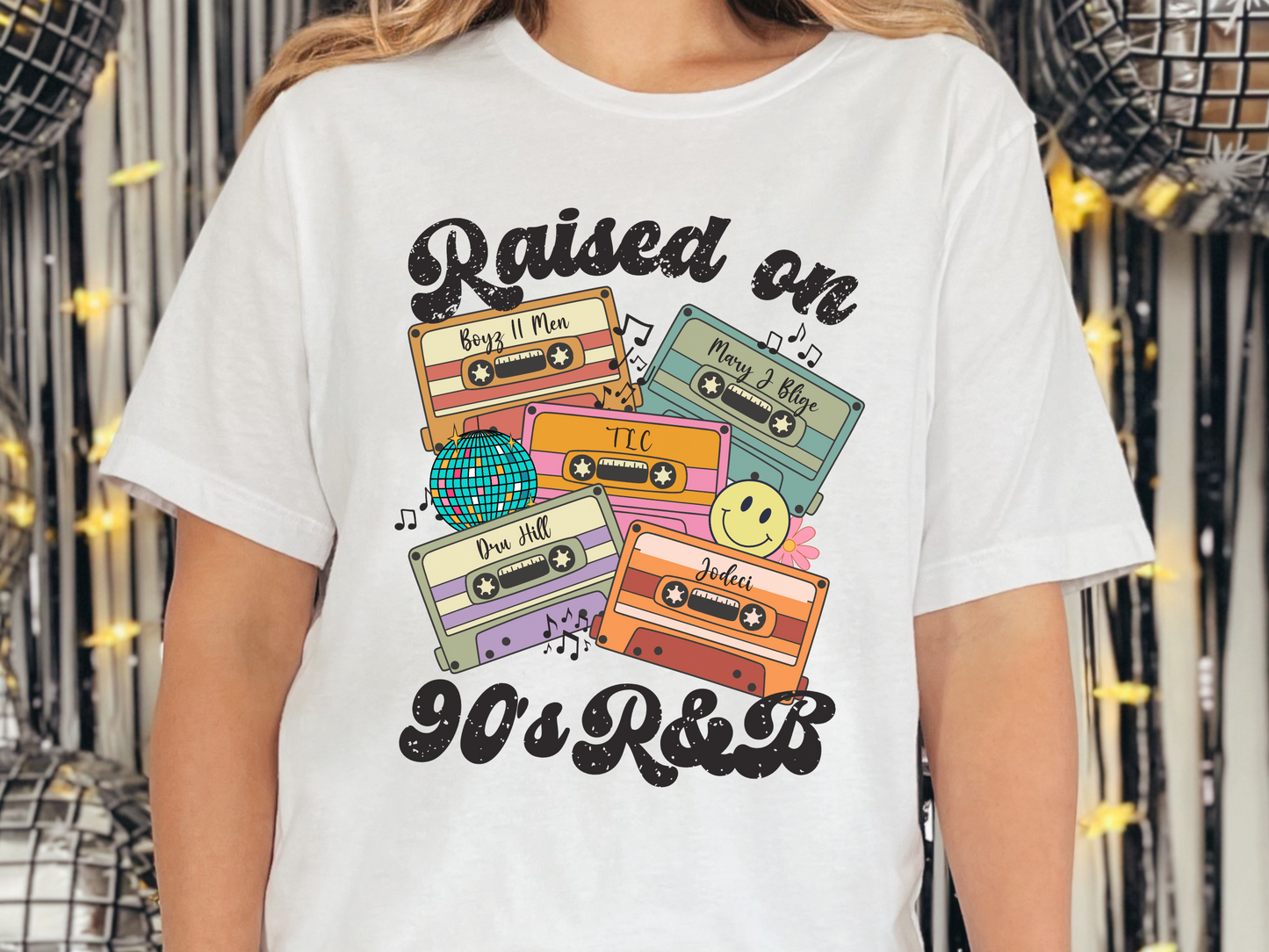 90's R&B Raised on Pop/Rap Retro Cassette Tape Fully Custom Music Shirt