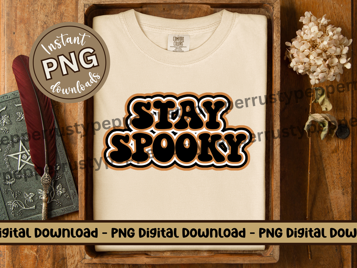 Stay Spooky Retro Font Halloween PNG File