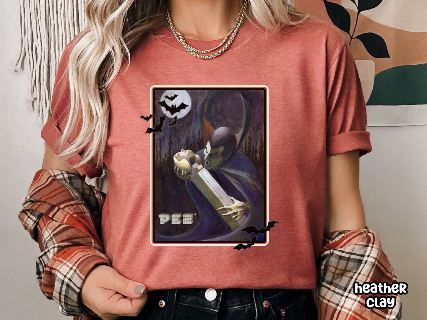 Spooky Vampire Pez Spoof Vintage Style Halloween Tee