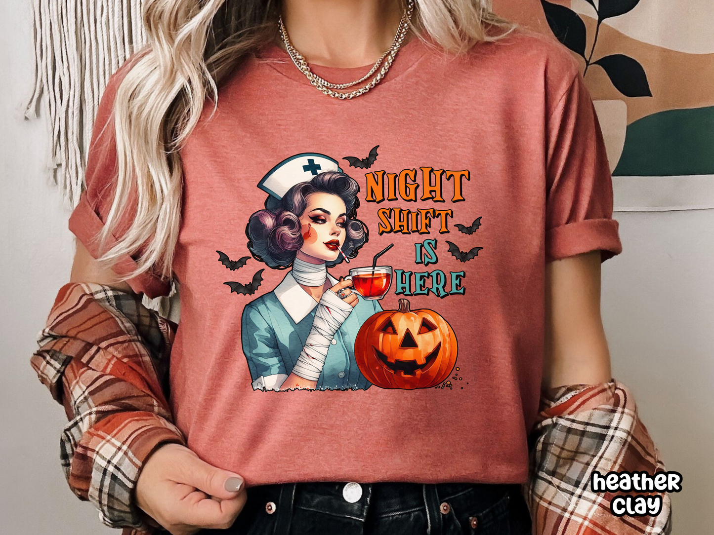 Night Shift Nurse Vintage Style Halloween Shirt