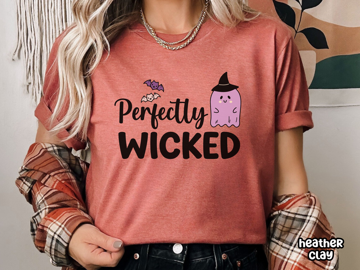 Perfectly Wicked Cute Purple Ghost Halloween Tee