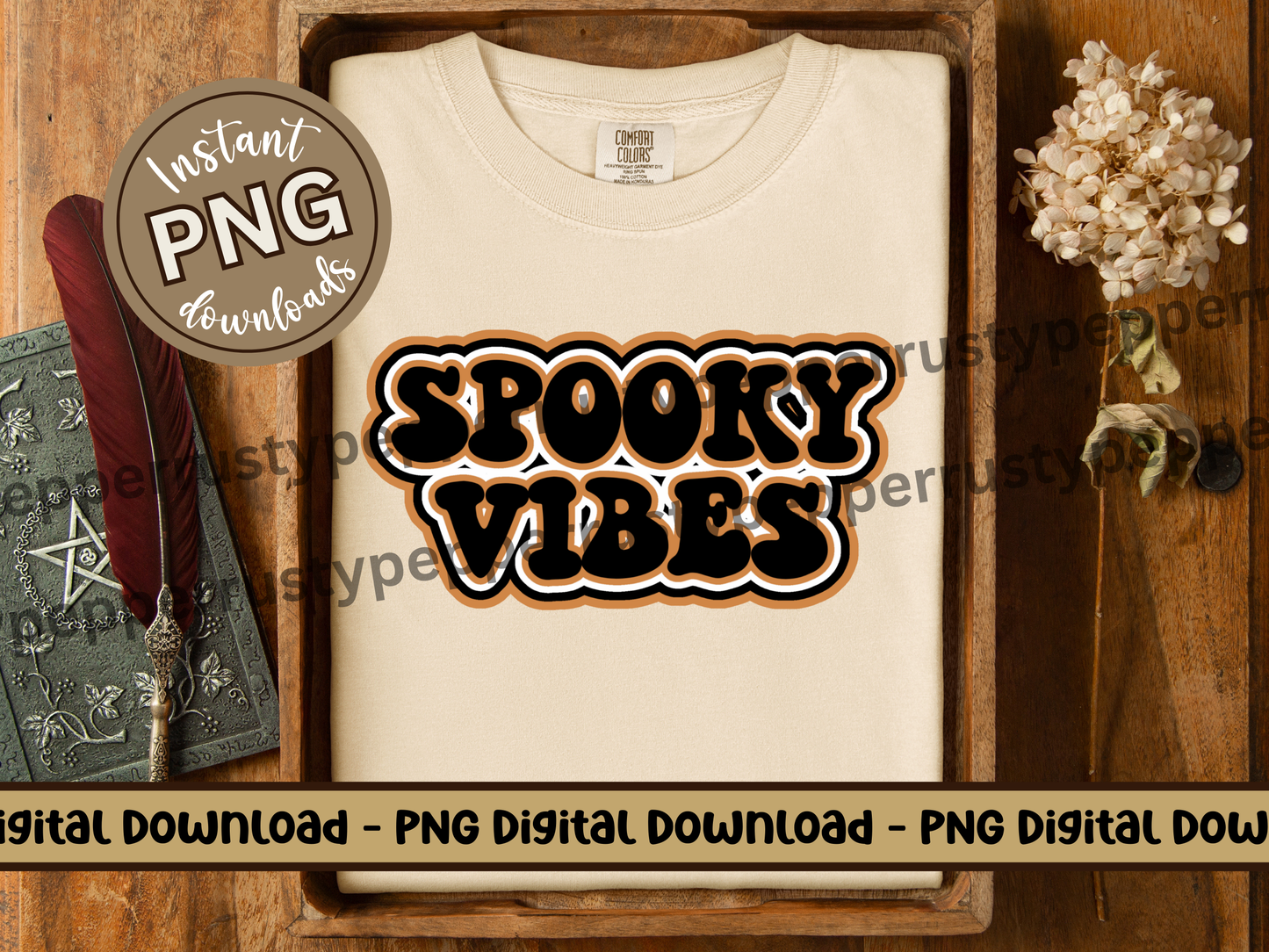 Spooky Vibes Retro Font Halloween PNG File