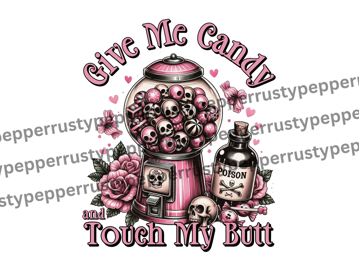 Girly Skull Bubblegum Machine Halloween Candy PNG File