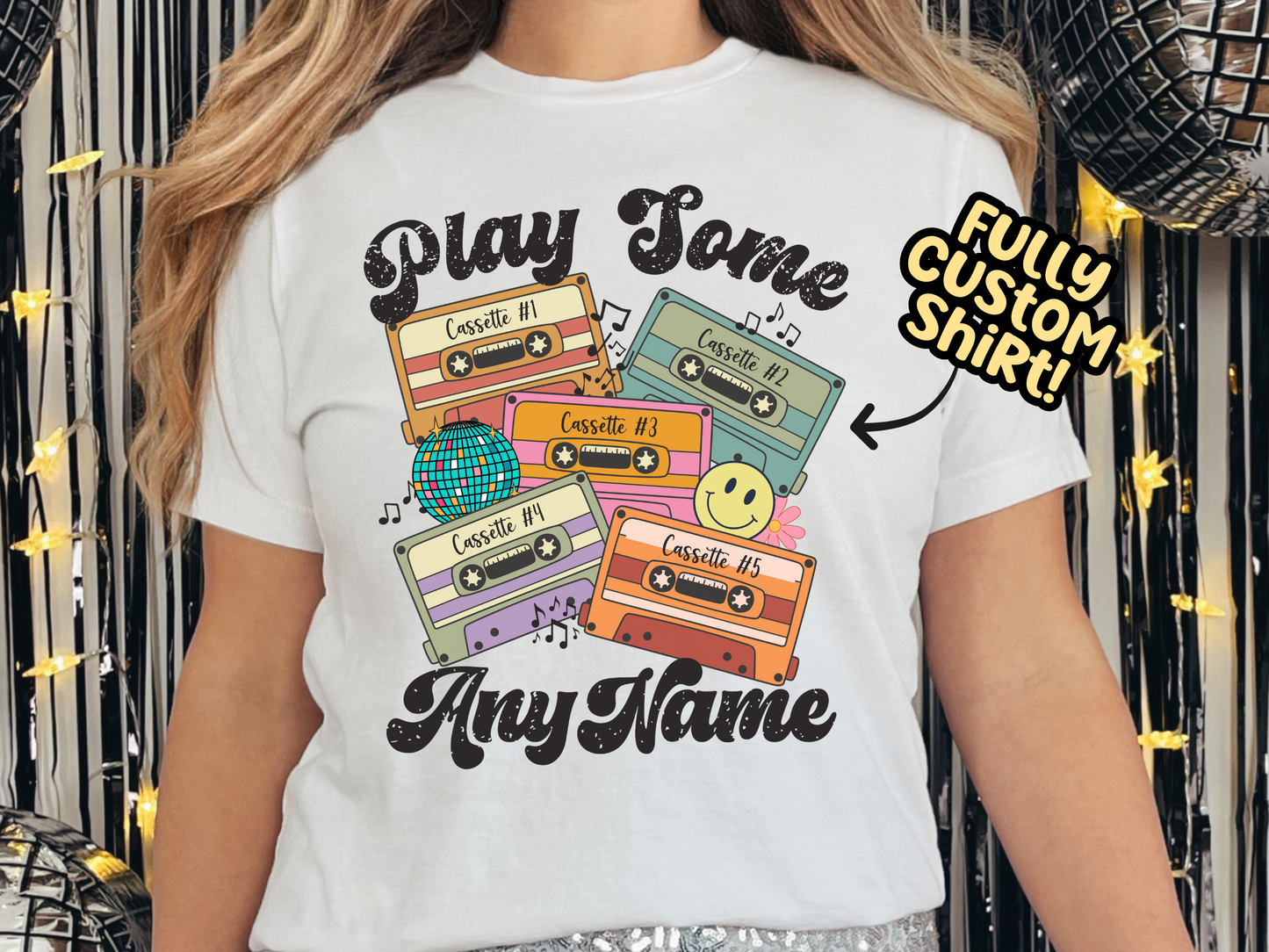 'Any Artist' Play Some Pop Retro Cassette Tape Fully Custom Music Shirt