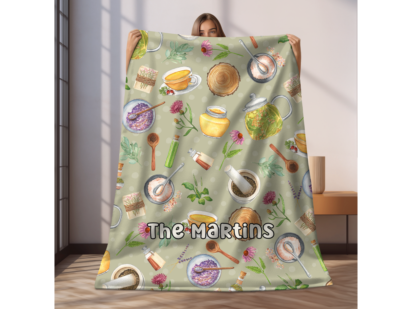 Apothecary Naturalist Custom Name Ultra-Soft Throw Blanket