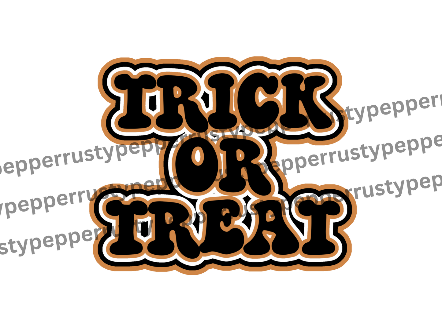 Trick Or Treat Retro Font Halloween PNG File