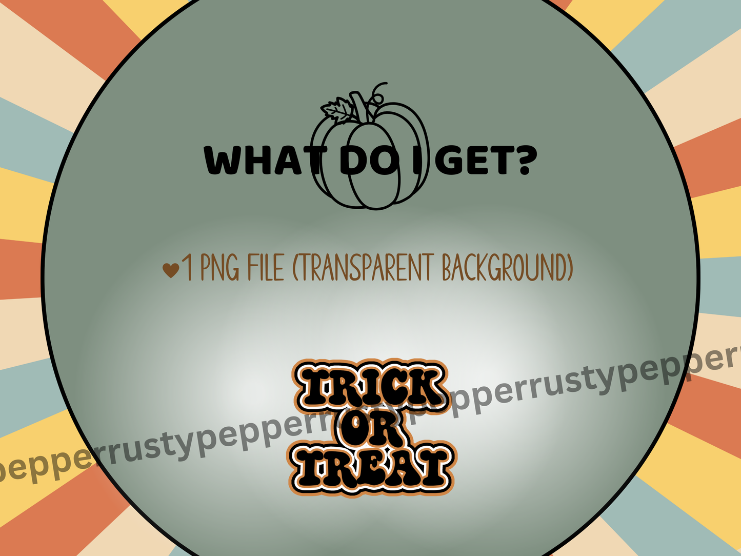 Trick Or Treat Retro Font Halloween PNG File